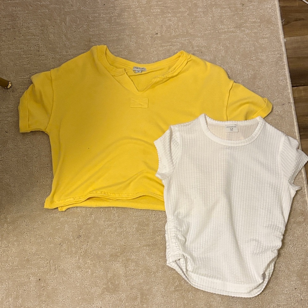 Abercrombie & Fitch Yellow and White Kids Short Sleeve Tees